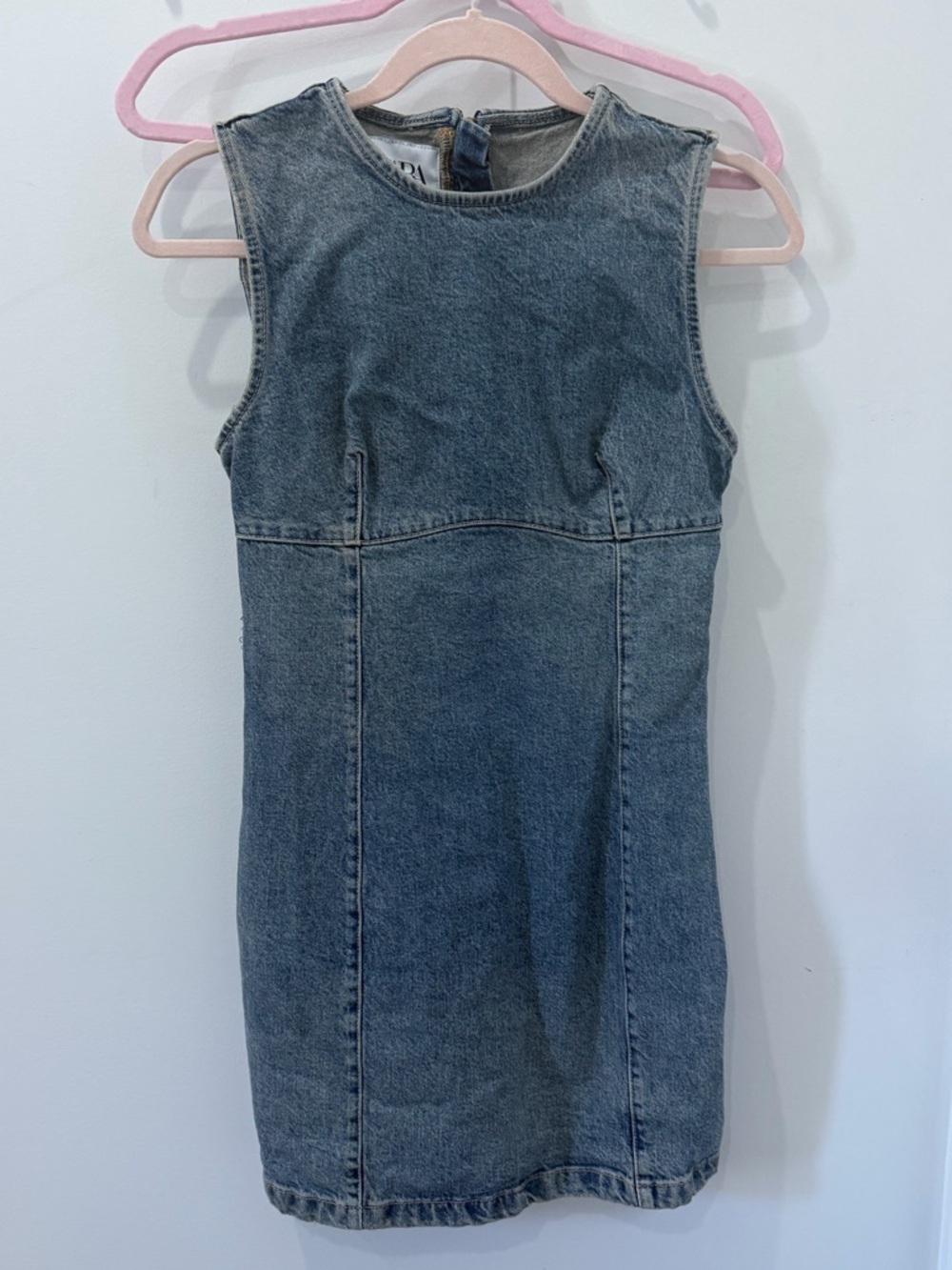 Zara Light Blue Denim Shift Dress